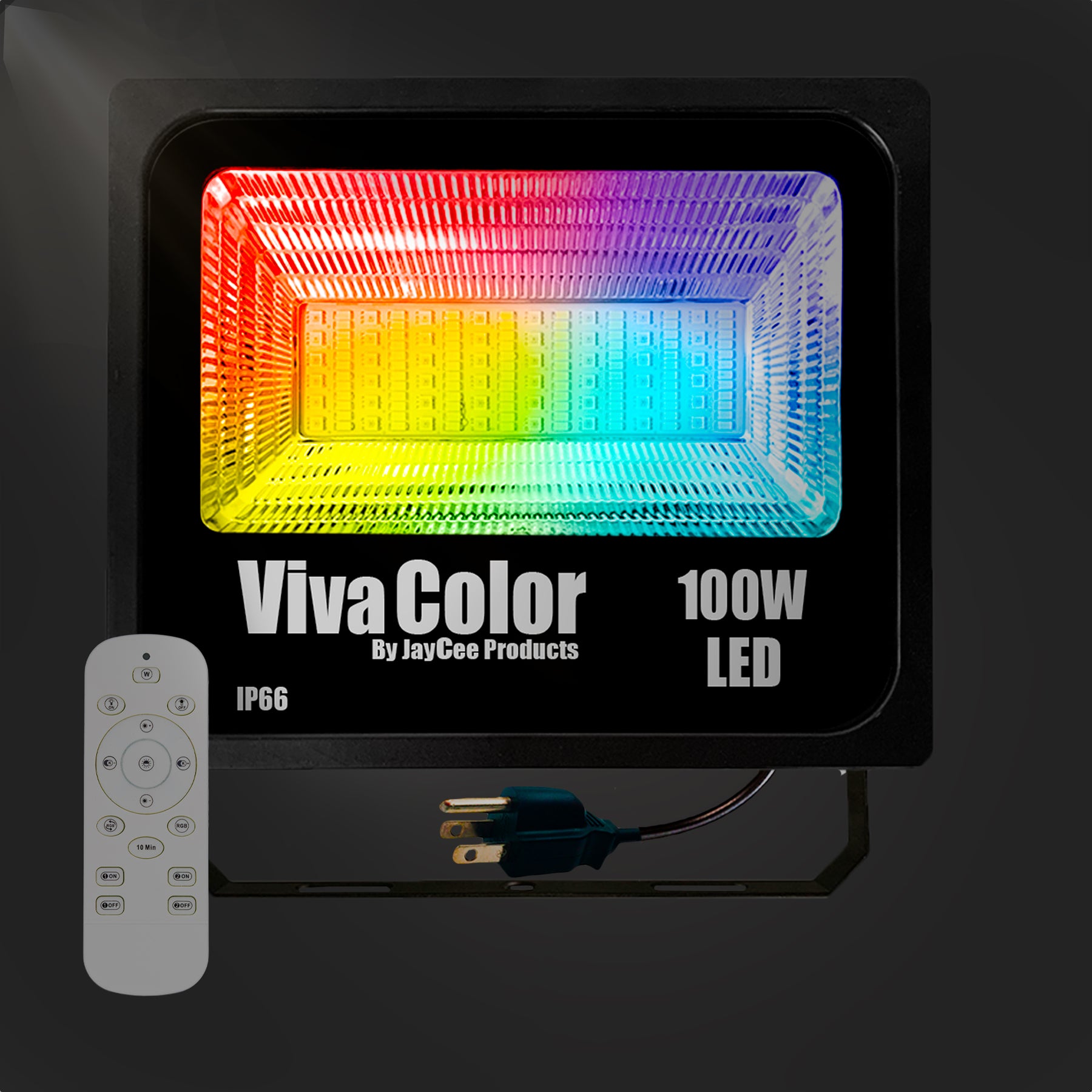 VivaColor's Bluetooth 100 Watt RGB+W LED Floodlights APP and Remote co –  VivaColor by JayCee Products